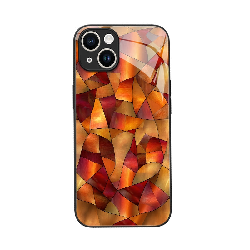"Mosaic Reverie" Amber Flame iPhone Case – Glossy Finish