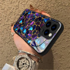 "Mosaic Reverie" Black Opal Night iPhone Case – Glossy Finish