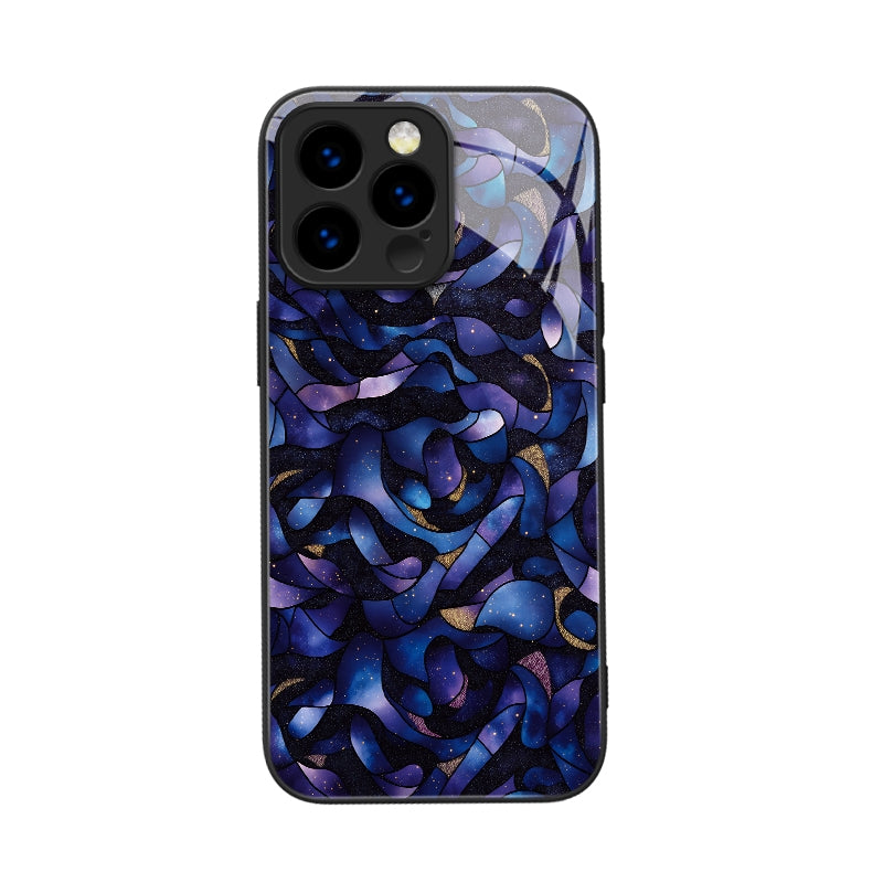 "Mosaic Reverie" Blue Velvet Tide iPhone Case – Glossy Finish