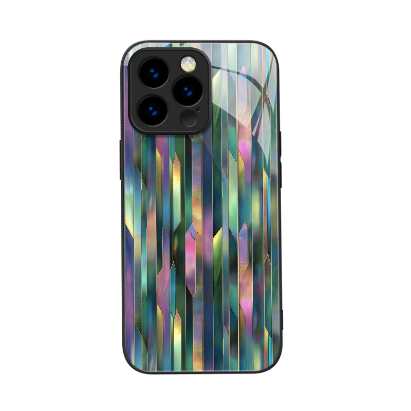 "Mosaic Reverie" Blurred Aurora iPhone Case – Glossy Finish