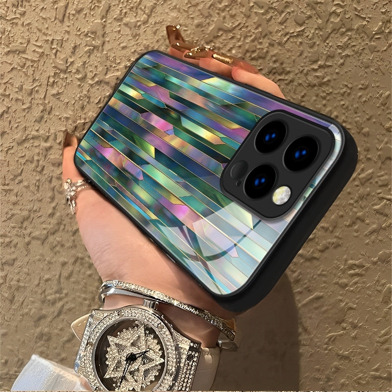 "Mosaic Reverie" Blurred Aurora iPhone Case – Glossy Finish