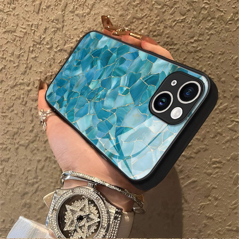 "Mosaic Reverie" Glacier Glass iPhone Case – Glossy Finish