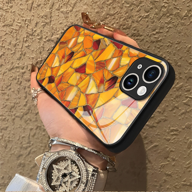 "Mosaic Reverie" Harvest Gold iPhone Case – Glossy Finish