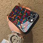 "Mosaic Reverie" Ink Galaxy iPhone Case – Glossy Finish
