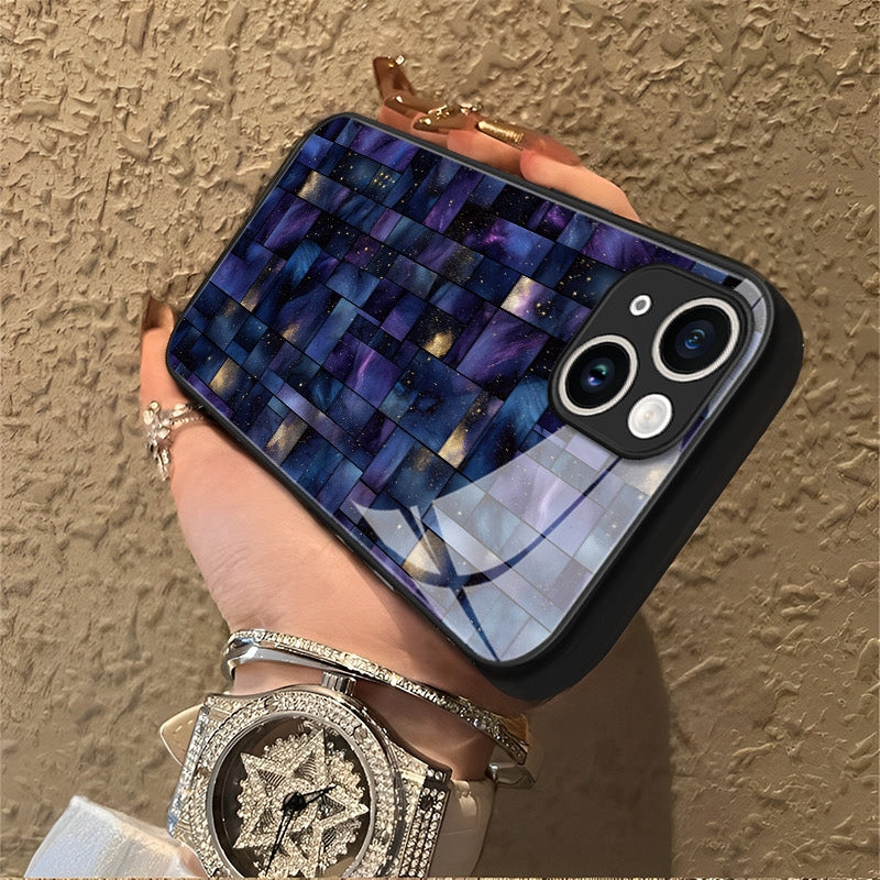 "Mosaic Reverie" Midnight Labyrinth iPhone Case – Glossy Finish