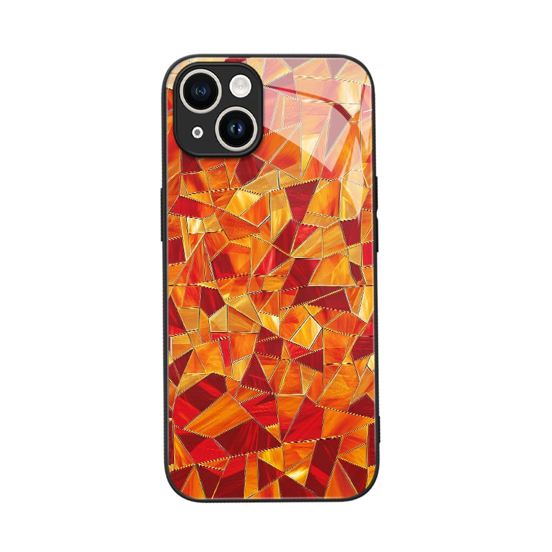 "Mosaic Reverie" Molten Amber iPhone Case – Glossy Finish