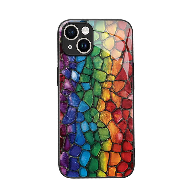 Rainbow Pebbles Mosaic iPhone Case – Artistic Protective Cover