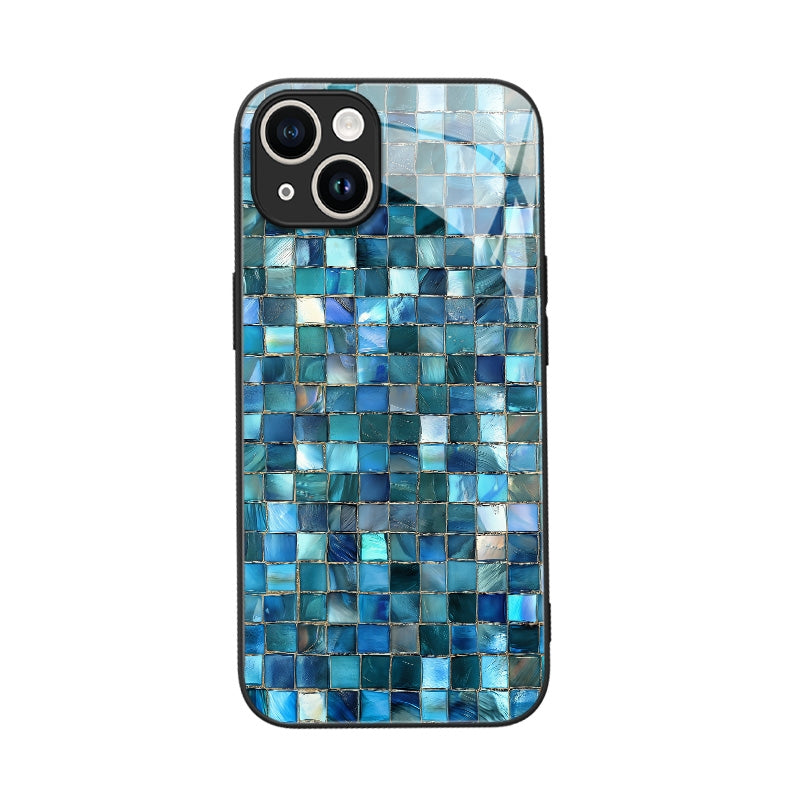 Azure Tide Mosaic iPhone Case – Artistic Protective Cover