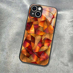 "Mosaic Reverie" Amber Flame iPhone Case – Glossy Finish