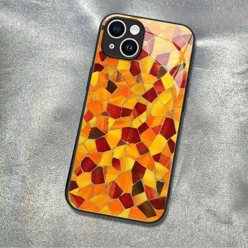 "Mosaic Reverie" Amber Sparks iPhone Case – Glossy Finish