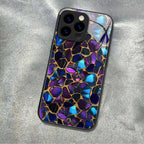 "Mosaic Reverie" Black Opal Night iPhone Case – Glossy Finish