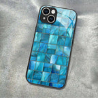 "Mosaic Reverie" Blue Frost Tiles iPhone Case – Glossy Finish
