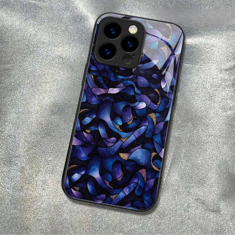 "Mosaic Reverie" Blue Velvet Tide iPhone Case – Glossy Finish