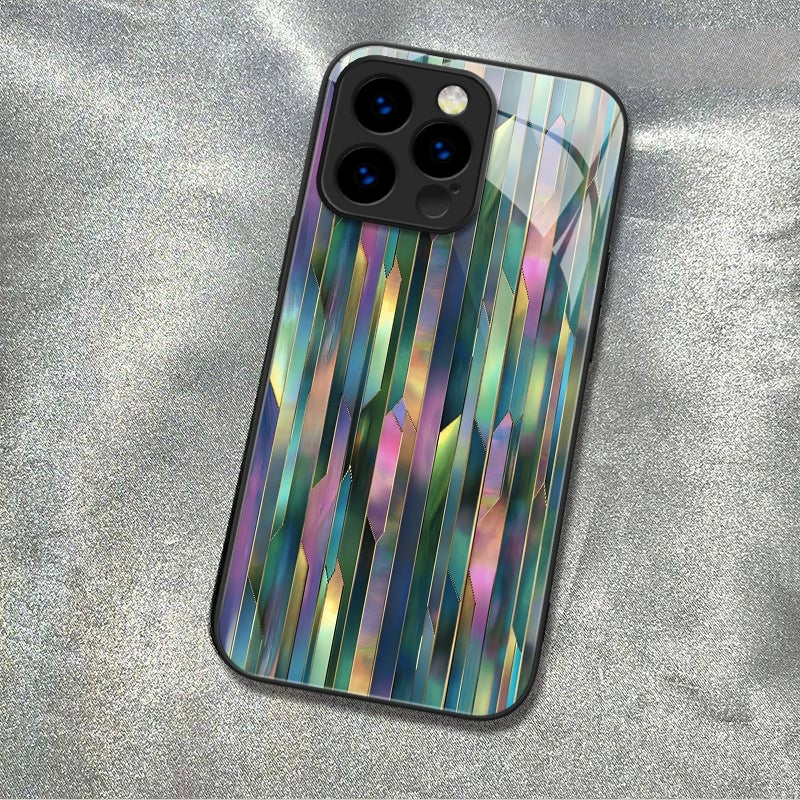 "Mosaic Reverie" Blurred Aurora iPhone Case – Glossy Finish