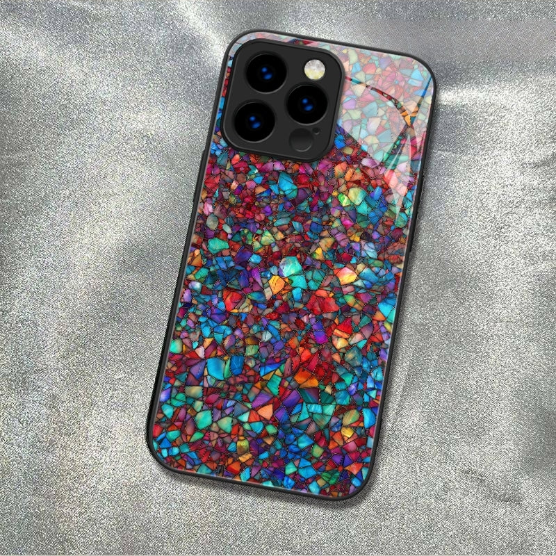 "Mosaic Reverie" Confetti Dream iPhone Case – Glossy Finish