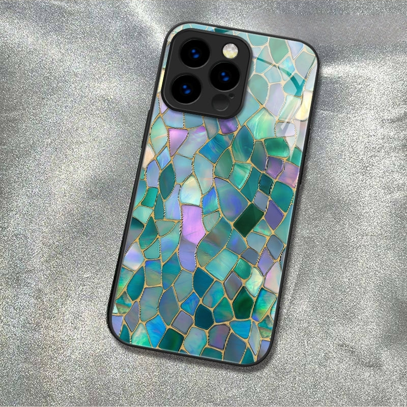 "Mosaic Reverie" Forest Gemstone iPhone Case – Glossy Finish