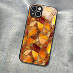 "Mosaic Reverie" Sunset Amber iPhone Case – Glossy Finish