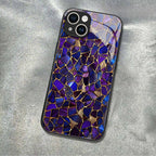 "Mosaic Reverie" Indigo Nebula iPhone Case – Glossy Finish