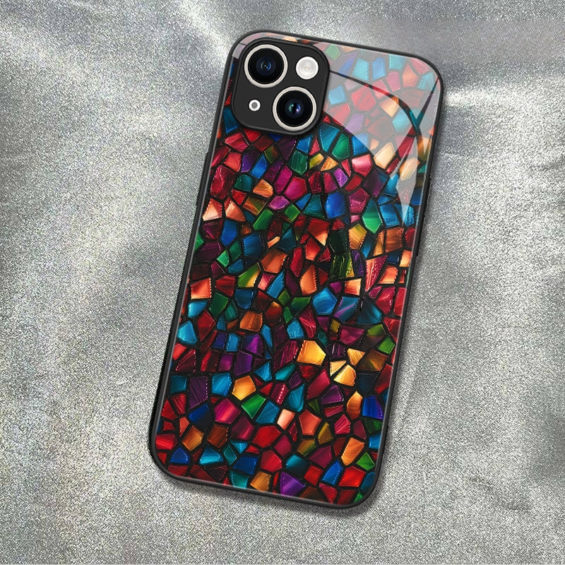 "Mosaic Reverie" Ink Galaxy iPhone Case – Glossy Finish