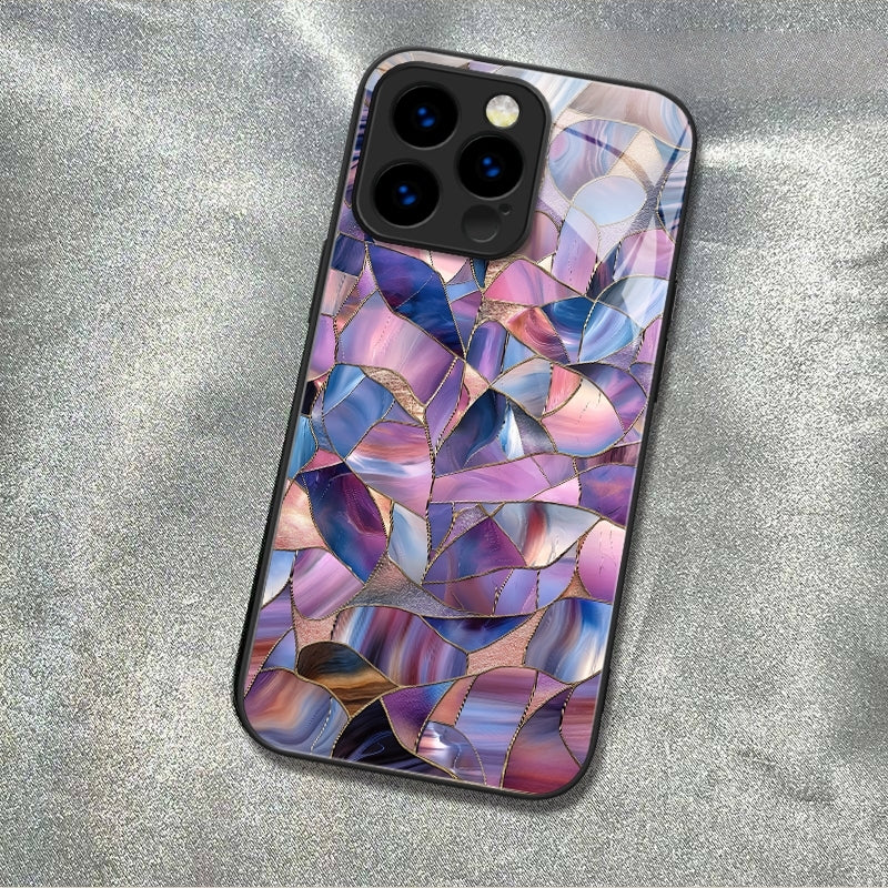 "Mosaic Reverie" Lavender Night iPhone Case – Glossy Finish