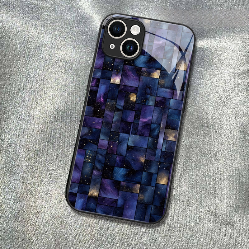 "Mosaic Reverie" Midnight Labyrinth iPhone Case – Glossy Finish