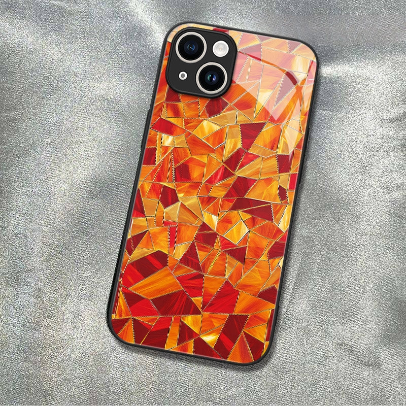 "Mosaic Reverie" Molten Amber iPhone Case – Glossy Finish