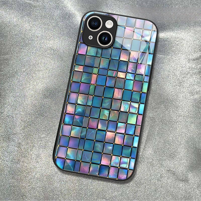 "Mosaic Reverie" Opal Tiles iPhone Case – Glossy Finish