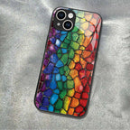 "Mosaic Reverie" Rainbow Pebbles iPhone Case – Glossy Finish