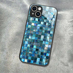 "Mosaic Reverie" Azure Tide iPhone Case – Glossy Finish