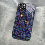 "Mosaic Reverie" Starry Raven iPhone Case – Glossy Finish