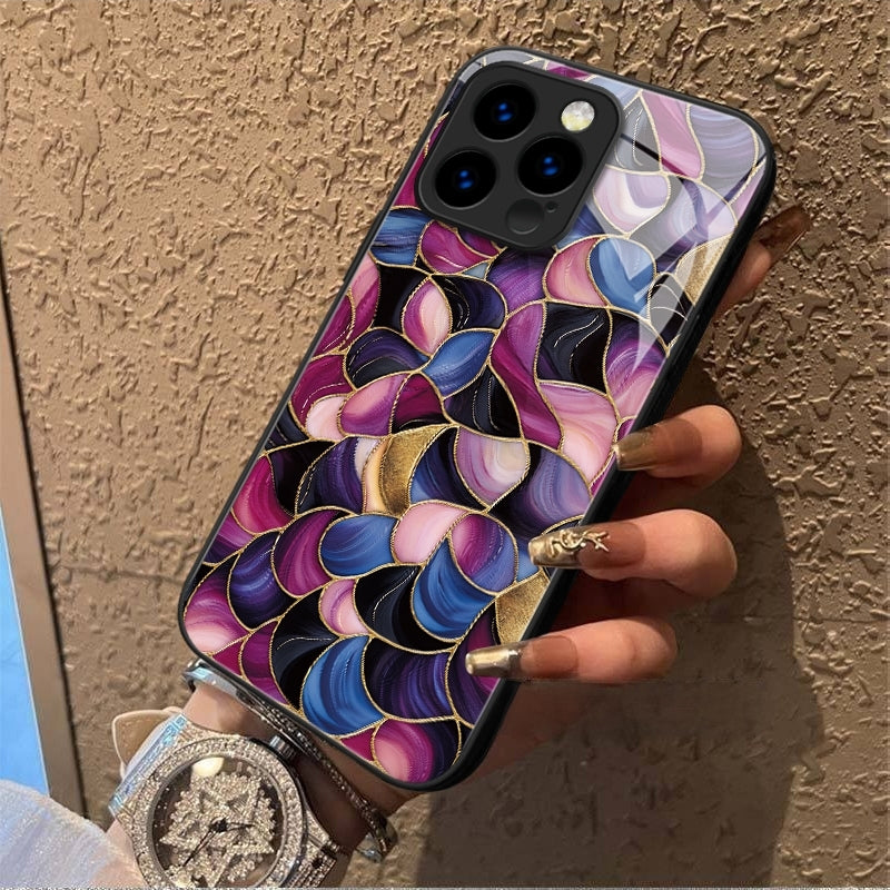 "Mosaic Reverie" Blossom Dust iPhone Case – Glossy Finish