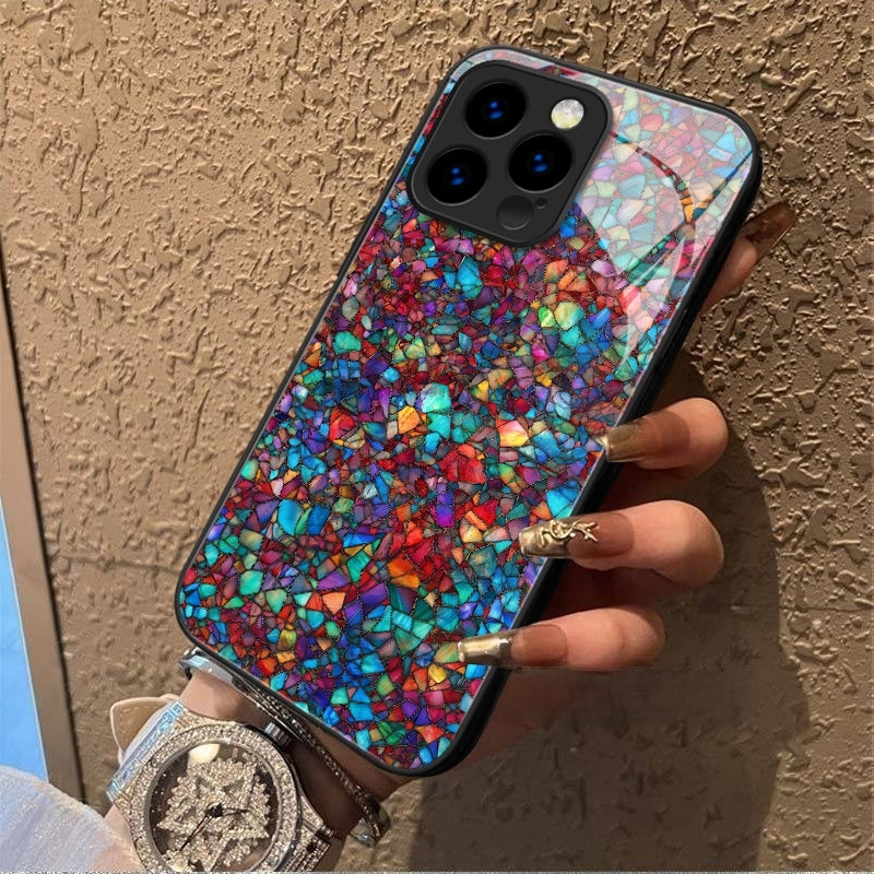 "Mosaic Reverie" Confetti Dream iPhone Case – Glossy Finish