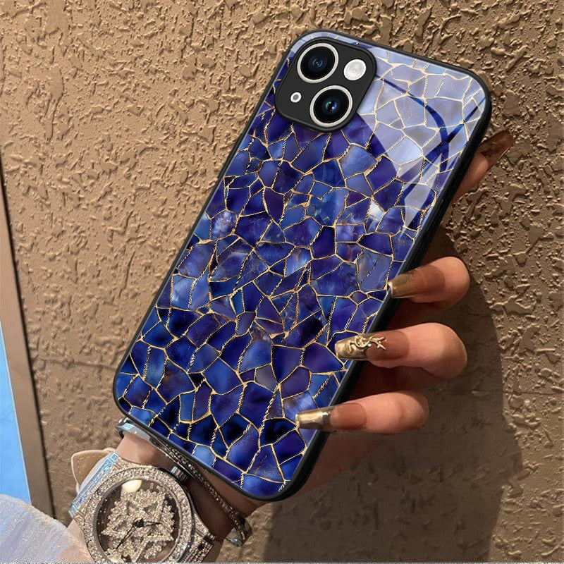 "Mosaic Reverie" Comics Sapphire iPhone Case – Glossy Finish