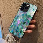 "Mosaic Reverie" Forest Gemstone iPhone Case – Glossy Finish