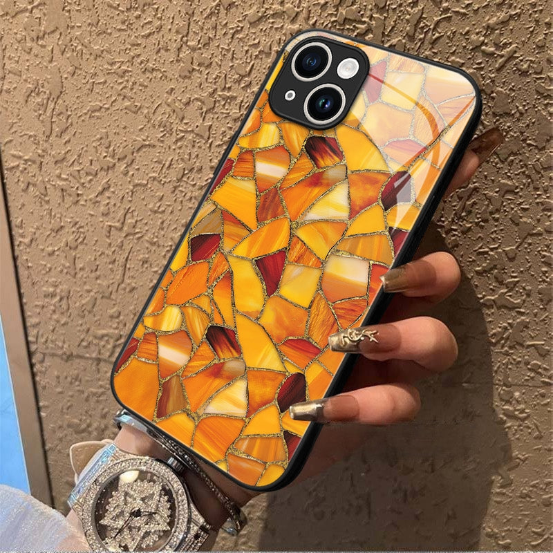 "Mosaic Reverie" Harvest Gold iPhone Case – Glossy Finish