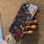 "Mosaic Reverie" Ink Galaxy iPhone Case – Glossy Finish