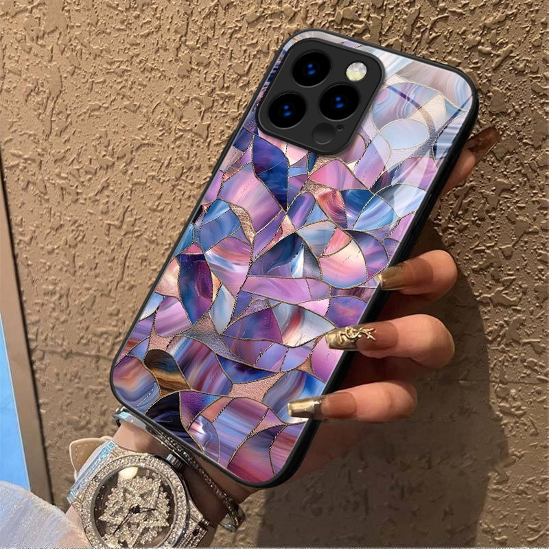 "Mosaic Reverie" Lavender Night iPhone Case – Glossy Finish