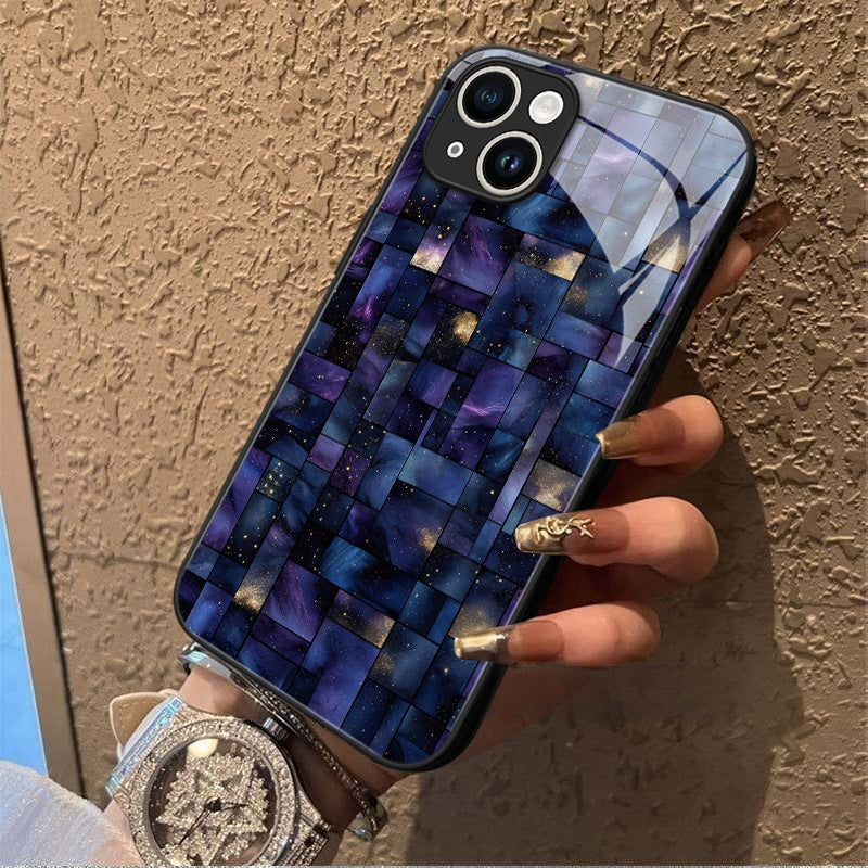 "Mosaic Reverie" Midnight Labyrinth iPhone Case – Glossy Finish