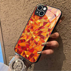 "Mosaic Reverie" Molten Amber iPhone Case – Glossy Finish