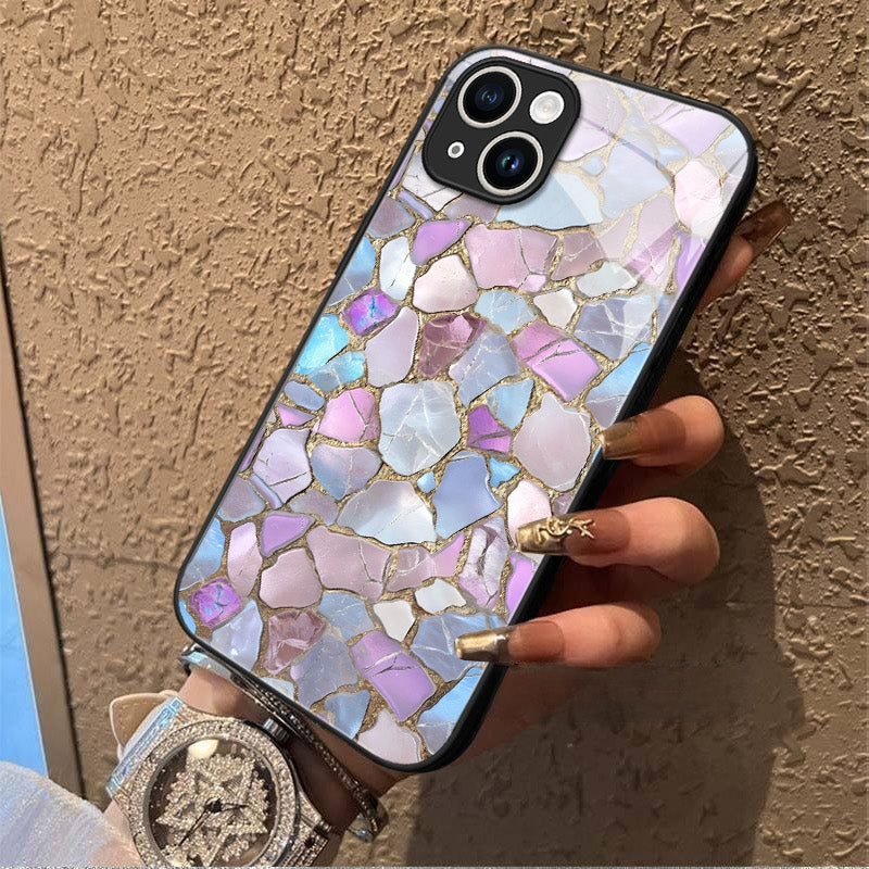 "Mosaic Reverie" Moonstone Shards iPhone Case – Glossy Finish
