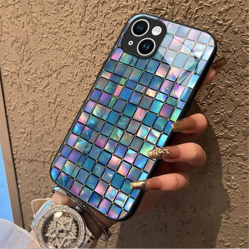 "Mosaic Reverie" Opal Tiles iPhone Case – Glossy Finish