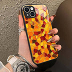 "Mosaic Reverie" Amber Sparks iPhone Case – Glossy Finish