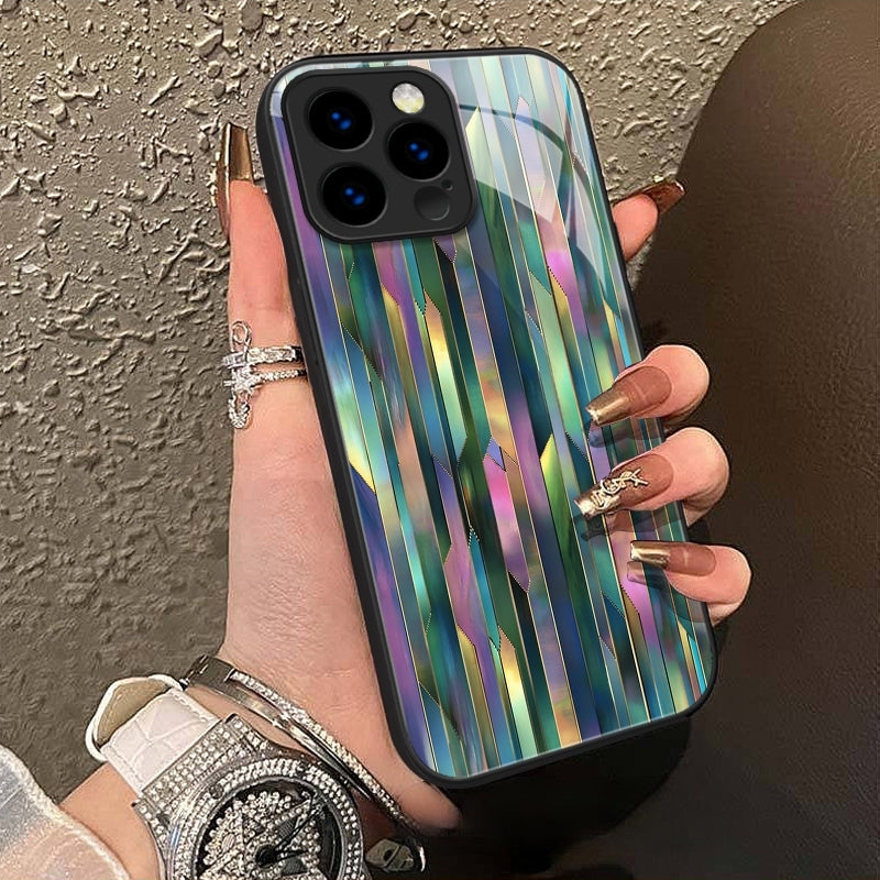 "Mosaic Reverie" Blurred Aurora iPhone Case – Glossy Finish