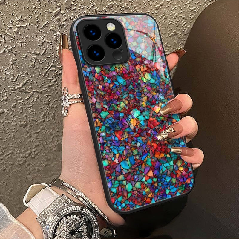 "Mosaic Reverie" Confetti Dream iPhone Case – Glossy Finish