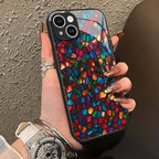 "Mosaic Reverie" Ink Galaxy iPhone Case – Glossy Finish