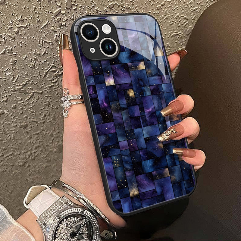 "Mosaic Reverie" Midnight Labyrinth iPhone Case – Glossy Finish