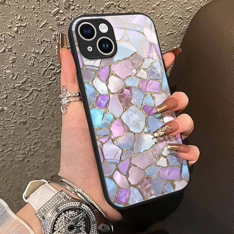 "Mosaic Reverie" Moonstone Shards iPhone Case – Glossy Finish