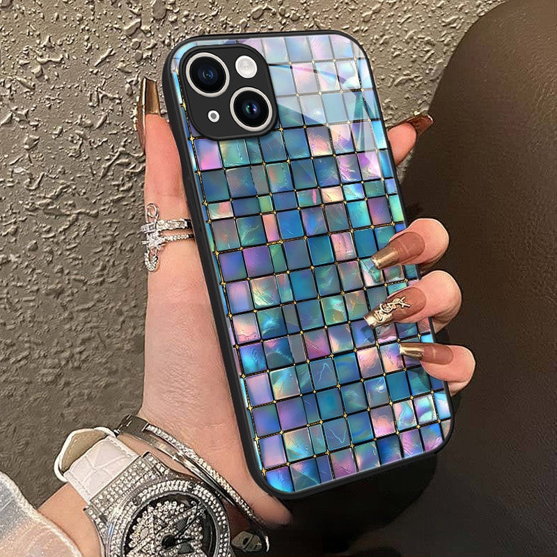 "Mosaic Reverie" Opal Tiles iPhone Case – Glossy Finish