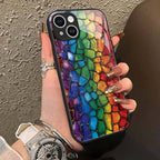 "Mosaic Reverie" Rainbow Pebbles iPhone Case – Glossy Finish