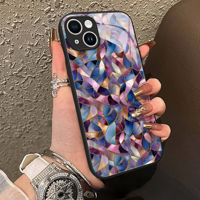"Mosaic Reverie" Rosy Frost iPhone Case – Glossy Finish